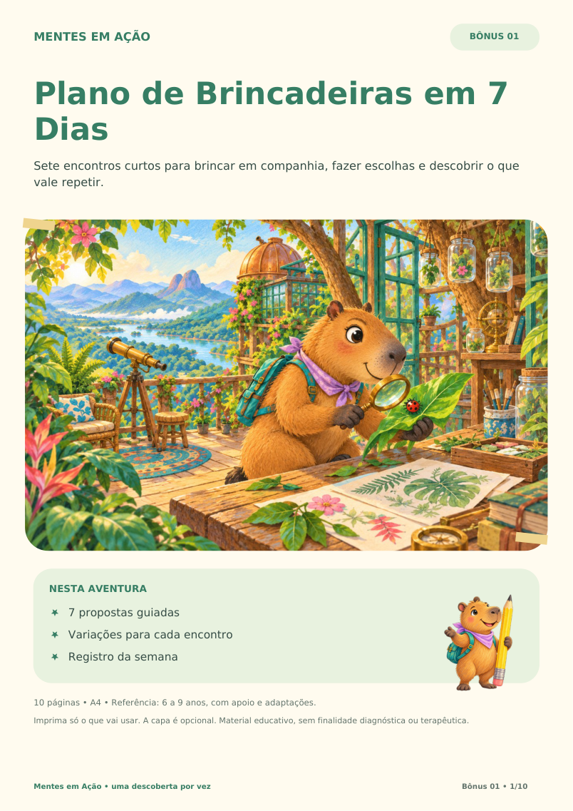 Capa do bônus Plano de Brincadeiras em 7 Dias
