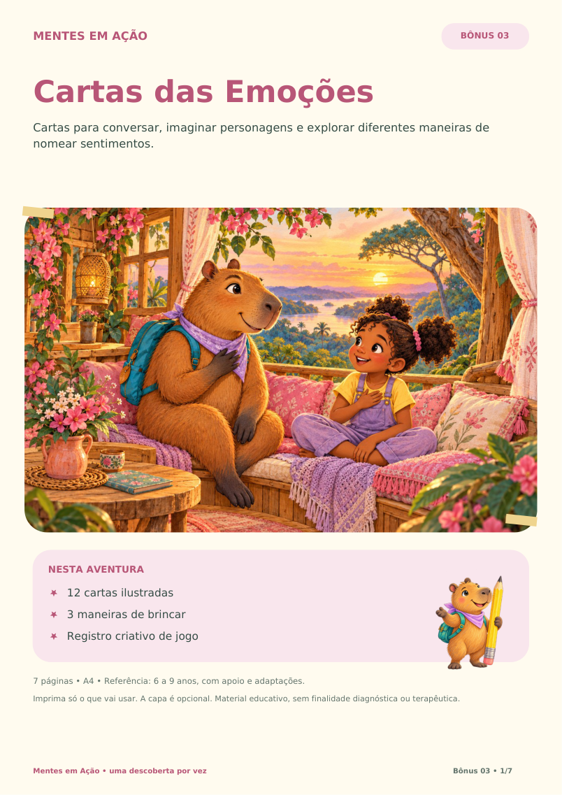 Capa do bônus Cartas das Emoções