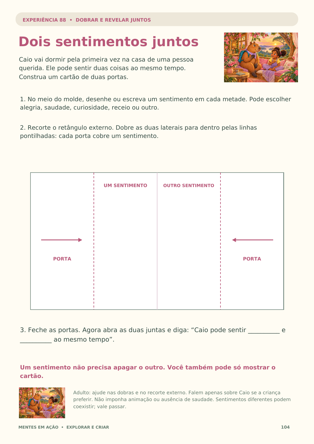 Página de atividade de emoções